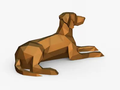 Vizsla lying down 3D print model