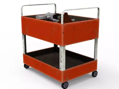 Tools Trolley Low-poly 3D model