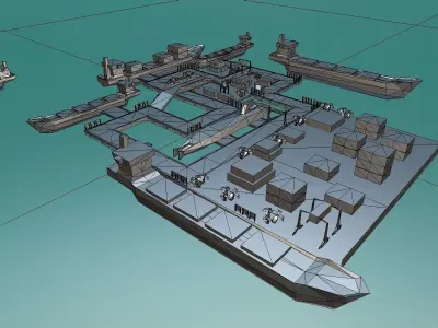 V5 Road Seaport Low-poly 3D model