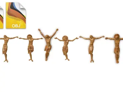 Set of 6 models of the crucifixion of christ 3d print 3D model