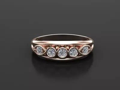 Solitaire Ring Version 1 SR57 3D model