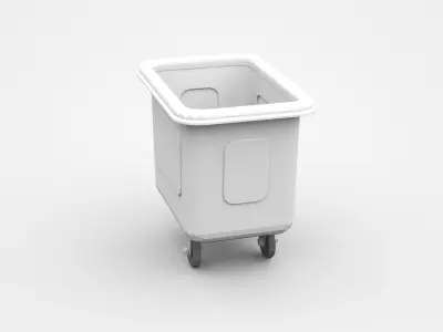 Industrial Tilt Cart On Three Wheels 3D model