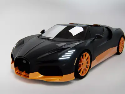 Bugatti Mistral 2024 Low-poly 3D model