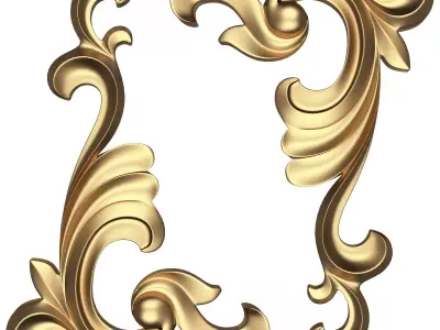 Corner Carved Plaster Molding Decoration 012 Low-poly 3D model
