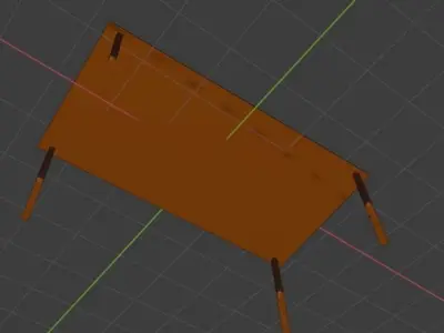 Old Dirty Wooden Table Low-poly 3D model