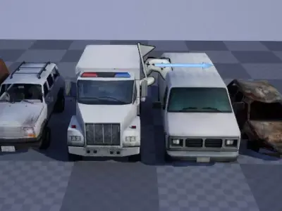 Scrapped vehicle model Low-poly 3D model