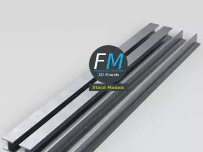 Construction I and T beams 3D model