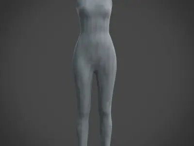 3D Female Jumpsuit - Yoga - Sport wear Low-poly 3D model