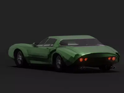 Vintage Race Car LowPoly Low-poly 3D model