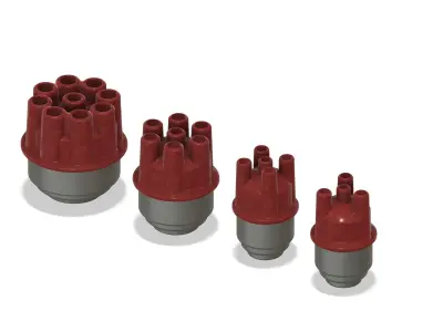 3d printable scale car model power distributors with wire holes 3D print model