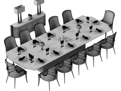 Luxury Dining Set 3D model