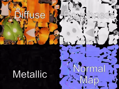 Cheerful Orange Canine model pack Low-poly 3D model