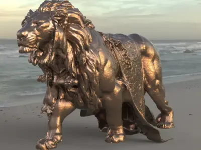 Lion sculpture Fantasy 2  3D model