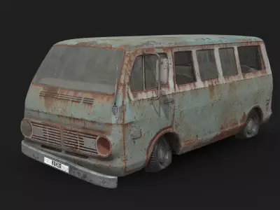 Abandoned Car - Chevrolet Sport Van Low-poly 3D model