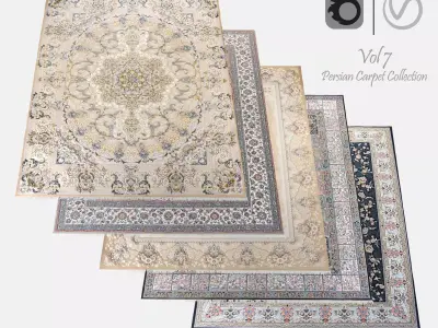 Persian Carpet Collection-vol7-4k texture Low-poly 3D model