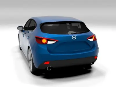 MAZDA 3 LOWPOLY hatchback Low-poly 3D model