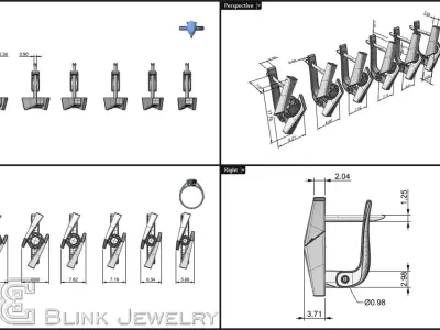 Classic diamond earrings luxury stunning ear ring 3D print model