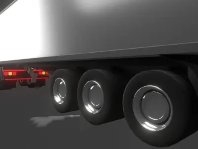 Semi trailer truck Low-poly 3D model