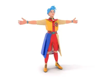 Colorful AnimeInspired Character Model Pack Low-poly 3D model