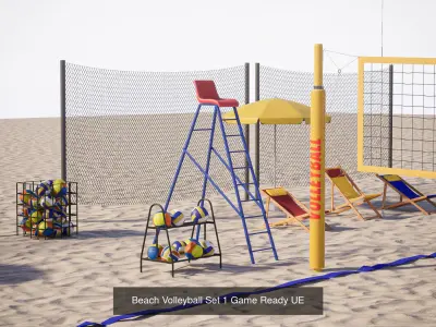 Sports playgrounds Game Ready UE 3D Model Pack