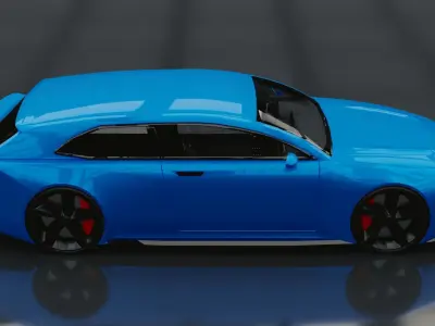 Generic Mid Size 2 Door Shooting Break Low-poly 3D model
