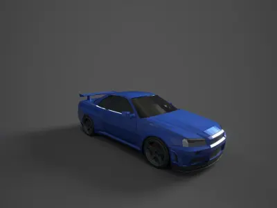 Nissan Skyline GTR R34 Low-poly 3D model
