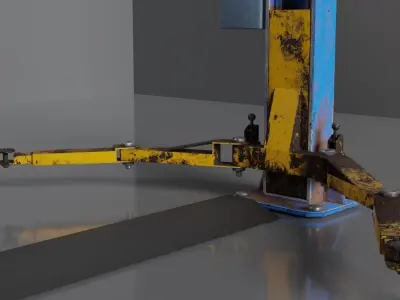 Car garage repair lift  Low-poly 3D model