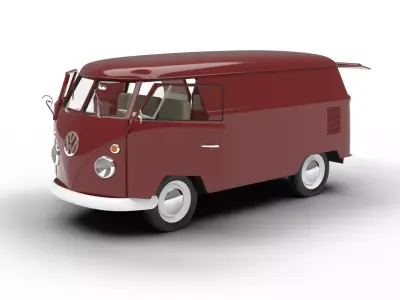 Volkswagen T1 Panel Van 1950 HQ 3d model 3D model