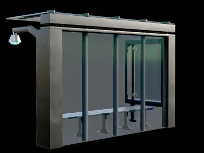 Game Ready Bus Stop 12 Low-poly 3D model