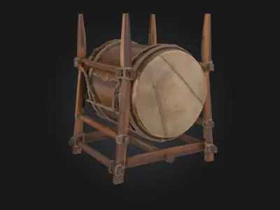 Medieval War Drum  The Beating Heart of Battlefield Command 3D model