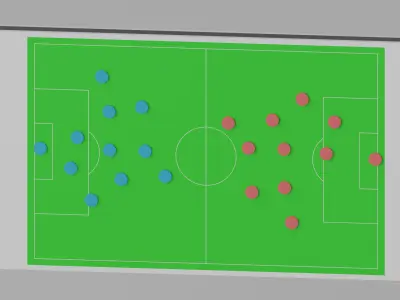 Football Soccer Tactical Board 3D model