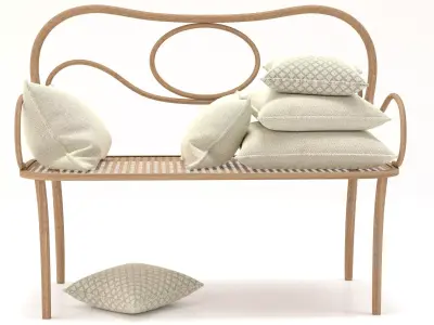 Thonet Bench Low-poly 3D model
