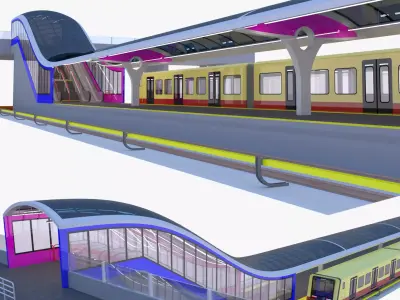 Berlin S-bahn station III 3D model