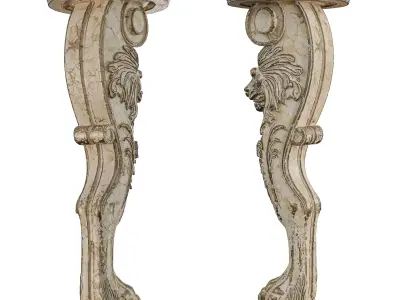 Antique Lion Table Leg - Ornate Classical Decor 3D Model 3D model