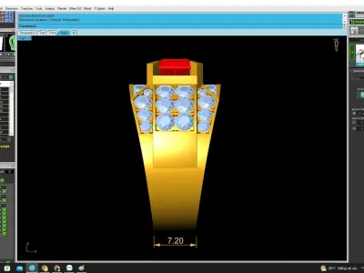 Luxury Square Center Stone Pave Shoulder Ring 4722 3D print model