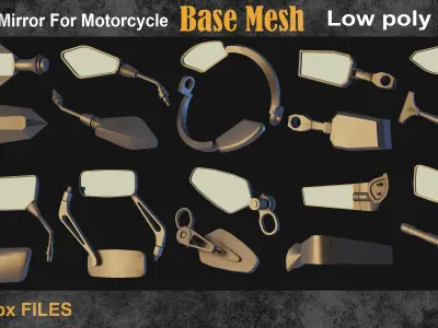 30 Mirror For Motorcycle Base Mesh vol 4 Low-poly 3D model