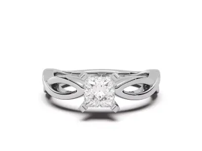 classic princess engagement ring 3D print model