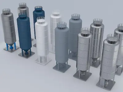 Boiler group of bottles Low-poly 3D model