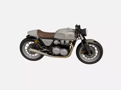 Cafe Racer Motorcycle 3D Model Vintage Frame Custom Bike 3D model