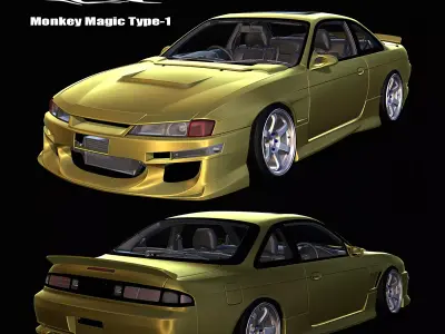 URAS Monkey Magic Type-1 S14 Kouki - GT7 Base 3D model