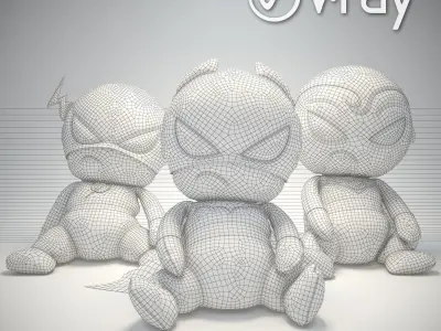 Models of soft toys superheroes of the universe DC 3D model