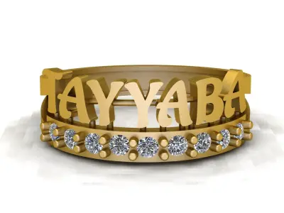 Stylish Names Diamond Ring 3d Printable model 3D print model