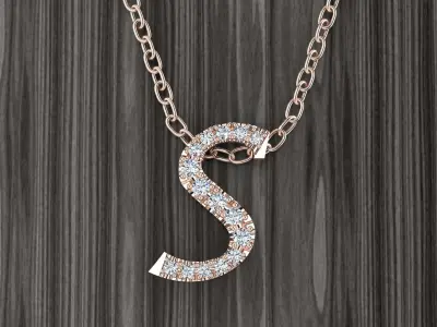 Jewelry Alphabet Pendant S 3D print model