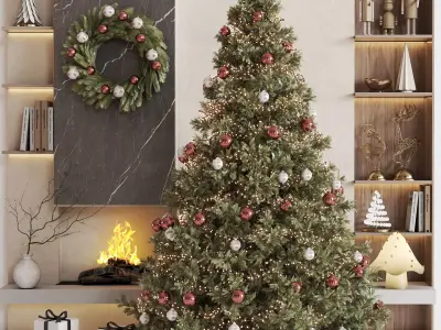 Christmas Tree and Decoration Set 012 3D model