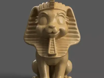 Cute Pharaoh Cat 3D Model Fun Egyptian Decoration STL 3D print model purchase