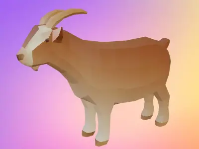 Low poly goat Low-poly 3D model