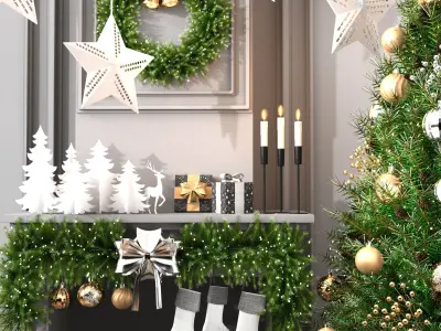 Christmas Interior Decoration 3D model