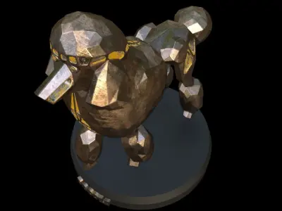 Steampunk Poodle Pose Low-poly 3D model