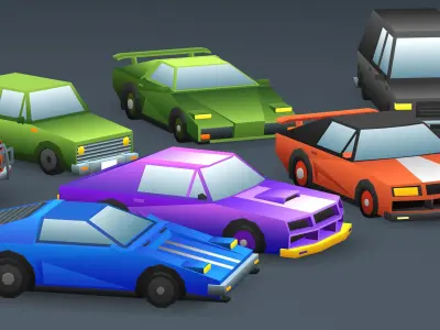 Low Poly Cars Pack - 3D Game Kit Low-poly 3D model