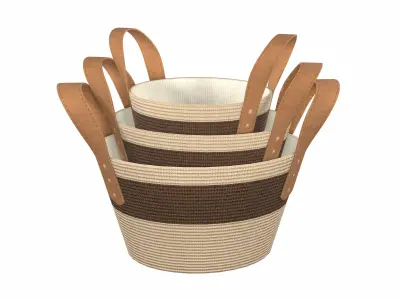 Decor Basket Set of 3 3D model